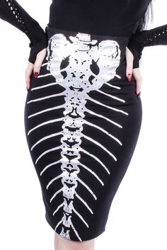 Iron Fist Gothic Goth Mermaid Bone Deep Pencil Skirt Iridescent Skeletal Print… Monster High Sirena Von Boo, Sirena Von Boo, Ghost Aesthetic, Mermaid Siren, Style Steampunk, Gothic Clothes, Goth Style