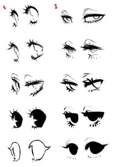 an image of various eyes drawn in black and white