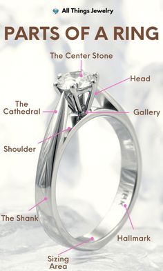 parts of a ring Jewelry 101, Best Engagement Ring, Stone Settings Jewelry, Flush Ring, Jewelry Basics, Engagement Ring Types, Jewellery Advertising