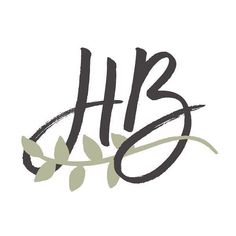 the word hb written in black ink with leaves