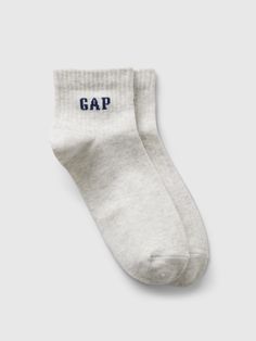 Soft, stretch ribbed quarter crew socks.  Ribbed top with Gap logo.  Reinforced toe and heel.  For more fit and sizing info, check out our Size Guide. Grace Ivers, Gap Logo, The Mistake, Cute Socks, Ribbed Top, Cute Fits, New Wardrobe, Job Search, Sock Shoes