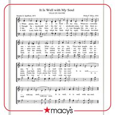 an old sheet music page with the words it is well with my soul