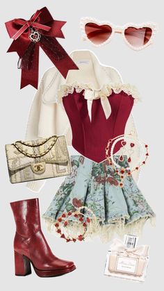 Red Denim, Cottagecore Coquette, Really Cute Outfits, Casual Style Outfits