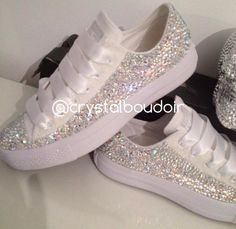 Bedazzled Shoes, Custom Converse, Bling Wedding, Rhinestone Shoes, Bling Shoes, Converse White, Prom Shoes, Crystal Ab, Instagram Page