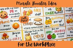 multiple posters with words and pictures for the worksheet on them, including an orange background