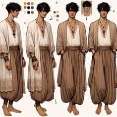 an image of men in ancient greek costumes and haircuts for the costume design process