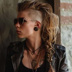 60 Undercut Women Hairstyles: Daring and Stylish Ideas For 2024 Long Hair With Shaved Undercut, Women’s Mohawk, Women’s Viking Hairstyles, Undercut Updo Hairstyles, Biker Hairstyles Women, Woman Undercut, Long Hair With Undercut, Medium Undercut