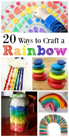 rainbow crafts and activities for kids to do with the rainbows in their homes or classroom