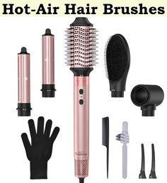 Brightup Hair Dryer Brush with 110,000 RPM High-Speed Brushless Motor, Negative Ionic Blow Dryer for Fast Drying, 5 in 1 Prof Rotating Curling Iron, Automatic Curling Iron, Curling Brush, Dryer Brush, Blow Dry Brush, Brush Storage, Ionic Hair Dryer, Professional Hair Dryer