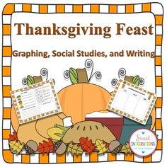 a thanksgiving themed writing activity with pumpkins and leaves