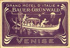 a purple and white stamp with people in a boat