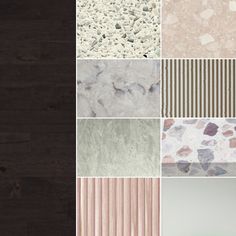 a collage of different types of wallpapers and flooring materials in various colors