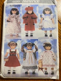 Butterick 4699 18" doll clothes patterns cute dresses and coat Doll Clothes Pattern, Clothes Pattern, Clothes Patterns, Doll Clothes Patterns, Doll Patterns, Sewing Ideas, Doll Dress, Clothing Patterns, Cute Dresses