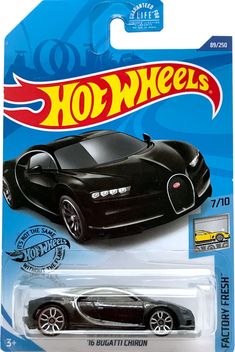 a black bugatti chiron hot wheels car