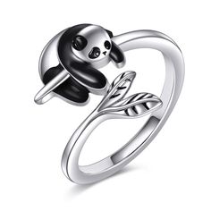 PRICES MAY VARY. 💖Unique Design💖Panda is a symbol of peace and unity, pandas also symbolize the harmonious coexistence between man and nature. This Panda Ring is simple and elegant, fits for any situation as daily wearing, party and office. 💖Material💖 Panda Ring is made of 925 sterling silver with an oxidized finish that is free of lead and mercury, shiny and textured. It allows comfortable wearing, especially for those with sensitive skin. 💖Measurement💖 Sterling silver Panda Ring size: 0. Panda Ring, Panda Jewelry, Adjustable Jewelry, Animal Rings, Mothers Day Gifts, Jewelry Birthday, Open Ring, Mother's Day Gifts, Gifts For Women