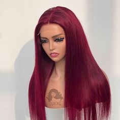 Transform your look with the 99J lace front wig from SISDORE. This burgundy hair wig had a 150% hair density and was made of virgin human hair. Straight and body wave textures are available from 16-24 inches. The 13x4 lace front wig design (ear to ear hand-tied) ensures a seamless, natural-looking hairline, providing both style and comfort. Perfect for any occasion, this wig is easy to style and maintain. Brand SISDORE® Wig Type 13x4 Lace Front Wig Hair Material Brazilian Virgin Hair Hair Length Burgundy Hair Wig, 99j Lace Front Wig, Brazilian Hair Wigs, 13x4 Lace Front Wig, Long Human Hair Wigs, Gorgeous Hair Color, Red Wigs, Burgundy Hair, Holiday Hairstyles