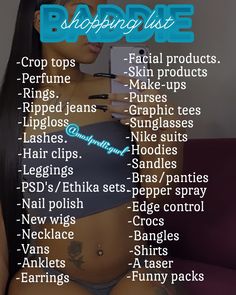 Baddie Shopping List, Baddie Must Haves, Baddie Shopping, Baddie Essentials, Summer Body Workout Plan, Body Hygiene