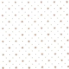 a white background with small gold stars on the top and bottom half of it, as well as brown dots