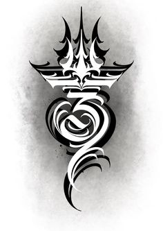 a black and white tattoo design