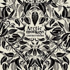 the cover for arctic monkeys'corner stone album, with leaves and branches in black on white