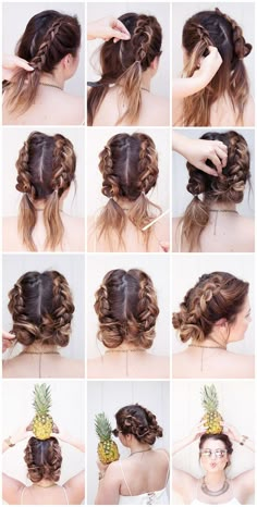 tutorial tuesday, braids, tutorials, beauty blogger, sunkissed and madeup, summer tutorial, pinapples, messy bun, pigtails, french braid French Braid Pigtail Buns, Braided Pigtail Buns, Bun Pigtails, Braids French, French Braid Pigtails, French Braid Buns, Wedding Hairs, Braided Buns, Medium Hair Braids