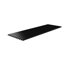 a black shelf on a white background