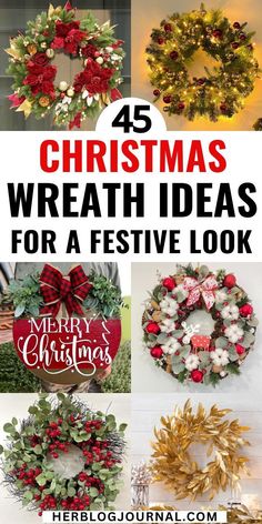 Christmas wreaths for front door Christmas Decorations Diy Outdoor Wreaths & Garlands, Christmas Wreaths For Door, Vintage Christmas Wreath Ideas, Decorating Christmas Wreaths Ideas, Christmas Reef Ideas Diy, Fresh Wreaths Christmas, Xmas Wreaths Diy, Christmas Wreaths For Front Door Elegant