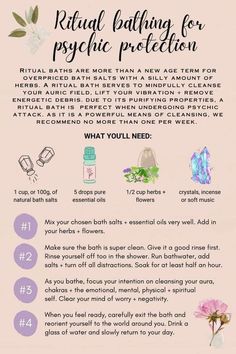 Heart Cleanse, Bath Salts Diy Recipes, Psychic Shield, Spiritual Cleansing Bath, Witchcraft Tips, Spiritual Baths, Potions Recipes, Bath Salts Diy, Auric Field