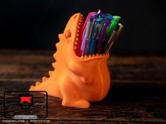 3D printed Dino Pencil Holder... Cool 3d Prints, 3d Printer Art, 3d Tiskárna, 3d Printing Toys, Useful 3d Prints, Drukarka 3d, 3d Printing Business, 3d Printing Art, 3d Printer Designs