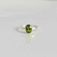 Natural Peridot Ring Minimalist Ring 925 Sterling Silver Ring Peridot Jewelry  | eBay Peridot Silver Ring, Peridot Ring Silver, Peridot Jewelry, Rings Jewelry Fashion, Peridot Ring, Ring Pictures, Peridot Gemstone, Ring Minimalist, Minimalist Ring