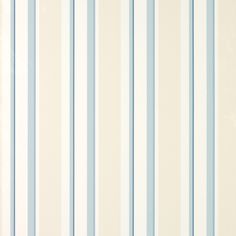 a white and blue striped wallpaper with vertical stripes on the bottom half of it