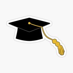 a graduation cap and tassel sticker on a white background with space for text