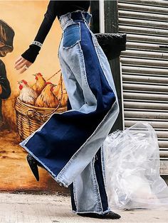 Season : All season Release Date : Winter 2023 Thickness : regular Age : MIDDLE AGE Place Of Origin : China (mainland) Model Number : P538248444211597312 Style : Casual Jeans Style : Wide leg pants Fit Type : regular Fabric Type : Plaid Decoration : PATCHWORK Waist Type : high Closure Type : zipper fly Length : full length Material : POLYESTER,SPANDEX Gender : WOMEN Item Type : JEANS Brand Name : NoEnName_Null Elasticity : Non Strech jeans : y2k pantalones : ropa de mujer pants : pantalones de mujer baggy jeans : japanese 2000s style y2k ropa : ropa mujer vaqueros : jeans for women baggy pants : jeans mujer pantalon : pantalon femme If you are not sure about your size, you can ask customer service about your size About Transportation: Ship within 3-5 days, delivery within 15-20 days (deliv Upcycle Pants, Japanese Streetwear Women, Jean Patchwork, Split Jeans, Patchwork Trousers, Wide Leg Denim Jeans, Patchwork Pants, Streetwear Denim, Pants Fit