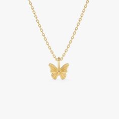 14k Gold Butterfly Charm Necklace / Dainty Minimalist Butterfly Necklace / Tiny Gold Butterfly Necklace e ▶ Details   * Made to Order * Gold KT: 14K Solid Gold (also available in 18K upon request) * Length with Bail: 8MM * Width: 7MM * Ready to Ship in 1-2 Business Days ▶ See more of our Gold Necklaces - http://etsy.me/2lUxj86   ▶ See our storefront here - http://etsy.me/2lUcVnH  ▶ All store sections here  Diamond Rings - http://etsy.me/2lwKUl8  * Diamond Earrings - http://etsy.me/2lyqVBP  * Diamond Necklace - http://etsy.me/2mqa6O1  * Diamond Bracelets - http://etsy.me/2mVrAB5  * Diamond Wedding Rings - https://etsy.me/3YbpVq2  * Gold Wedding Band - https://etsy.me/3X3uf9F  * Gold Necklaces - http://etsy.me/2lUxj86  * Gold Bracelets - http://etsy.me/2l9VKBr  * Gold Bangle - http://etsy.me Tiny Gold Pendant Necklace, Everyday Pendant Necklace With Butterfly Charm, Dainty Recycled Gold Necklace For Formal Occasions, Sterling Silver Jewelry With Butterfly Charm In Yellow Gold, Sterling Silver Yellow Gold Jewelry With Butterfly Charm, 14k Yellow Gold Necklace With Butterfly Charm, Yellow Gold Sterling Silver Jewelry With Butterfly Charm, Tiny Gold Plated Gold Necklaces, Tiny 14k Yellow Gold Charm Necklaces