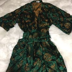 Reposhing This Item I Purchased From @Mylimitlesslove. Loved It, But Ready To Rotate For Something New. Questions? Leave A Comment Below! Fancy Loungewear, Sheer Robe, Satin Kimono, Printed Robe, Floral Robes, Silk Robe, Short Kimono, Bride Of Frankenstein, Sleepwear Robe