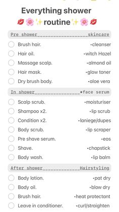 Shower Needs List, Pamper Shower Routine, Correct Shower Routine, Sunday Reset Shower Routine, Shower Hygiene Routine, Shower Routine Step By Step, Reset Shower Routine, Shower In The Morning Vs Night, Shower Routine In Order