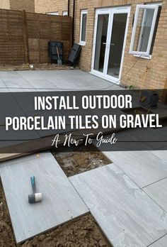 How To Install Outdoor Porcelain Tiles Laying Porcelain Pavers On Gravel	Install Outdoor Porcelain Tiles on Gravel: A How-To Guide Patio With Border, Outdoor Wood Tiles, Patio Under Decks, Outdoor Tile Patio, Paving Texture, Patio Driveway, Porcelain Tile Bathroom, Patio Installation