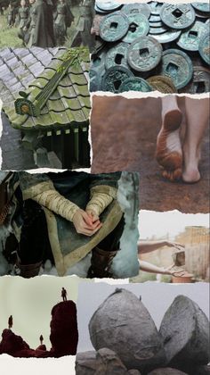 collage of various images with people and objects