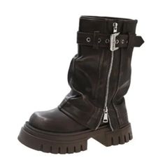 BASSO Exclusive. Not available in stores. Sole Material: Rubber Insole Material: EVE Heel Height: Med (3cm-5cm) Fit smaller than usual! Sweat Suits Outfits, Womens Biker Boots, Suits Outfits, Sweat Suits, Popular Boots, Brown Boots Women, Shiny Pants, Wearing Style, Female Style