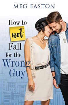 a man and woman standing next to each other in front of a blue background with the words how to not fall for the wrong guy