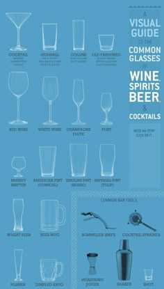 the visual guide to wine spirits and cocktails info sheet with instructions on how to use them