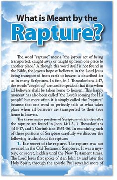 what is meant by the rapture? poster with blue sky and clouds in background