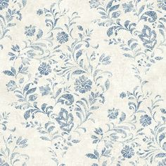 sample isidore blue scroll wallpaper from the delphine collection by brewster 1 Strip Wallpaper, Scroll Wallpaper, Stripped Wallpaper, Farmhouse Wallpaper, Wallpaper For Sale, Vinyl Rolls, Contemporary Wallpaper, Smooth Walls, Paper Wallpaper