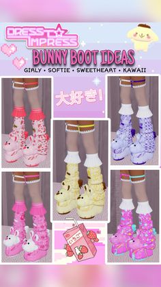 an advertisement for bunny boot ideas with pictures of different types of shoes and their names