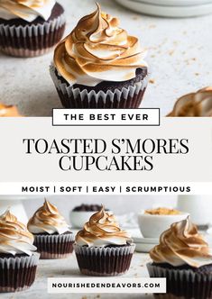 the best ever toasted smores cupcakes