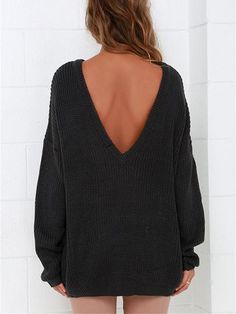 Sweater Backless, Backless Sweater, Taupe Sweater, Trendy Sweaters, Oversized Knitted Sweaters, Mori Girl, Loose Sweater, Fall Sweaters, Sweater Knit