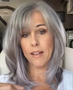 Medium Hair Styles For Women, Hairstyles For Women Over 50, Medium Curly Hair Styles, Long Gray Hair, Diy Holz