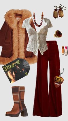 The Doors Concert, 70s Inspired Outfits, 3 Doors Down, Concert Outfit Ideas, 70s Inspired Fashion, 70s Outfits, Estilo Hippie, I'm With The Band, Looks Street Style