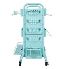 Simply Tidy Gramercy Metal Craft Storage Trolley with Mesh Trays and Movable Wheels - Teal - Walmart.com Rangement Art, Craft Storage Cart, Ikea Raskog, Craft Cart, Art Supply Organization, Organize Craft Supplies, Dream Craft Room, Craft Room Design, Craft Desk