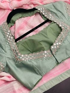 Boatneck Blouse Designs Latest, Simple And Unique Blouse Design, Mirror Work Saree Blouse, Mirror Blouse Design, Designer Blouse Ideas, Latest Blouse Designs, Mirror Work Blouse Design, Blouse Designs Catalogue, Blouse Ideas